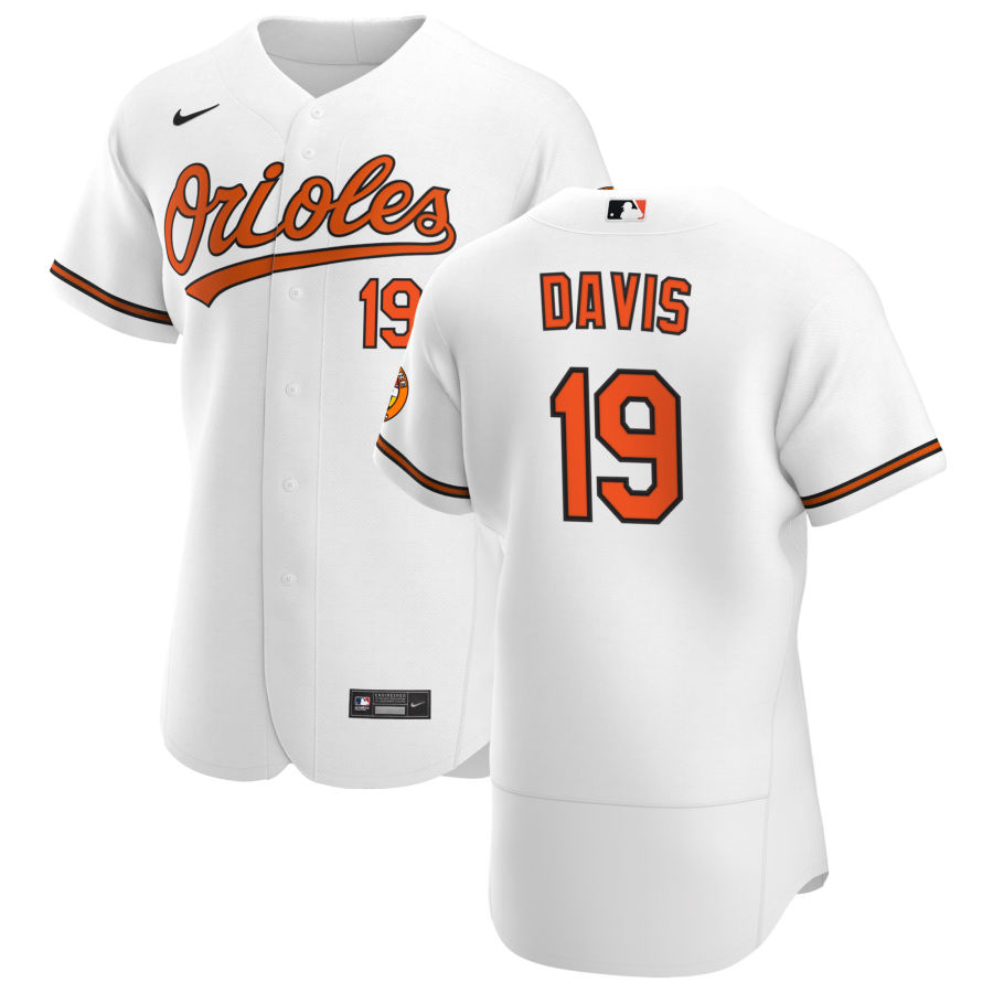 Baltimore Orioles 19 Chris Davis Men Nike White Home 2020 Authentic Player MLB Jersey